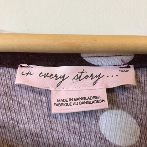 Gothic Minnie Mouse White Polka Dot on Burgundy Long High Low Tee - Picture 9 of 15